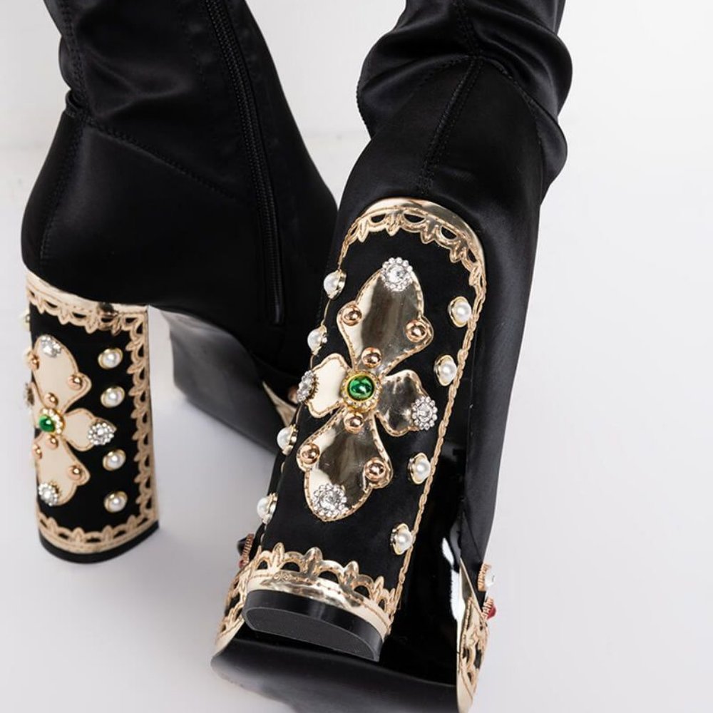 AZALEA WANG SPOLIGHT JUNKIE CHUNKY BOOTIE IN BLACK ( BRAND NEW !!! ) - Picture 3 of 10